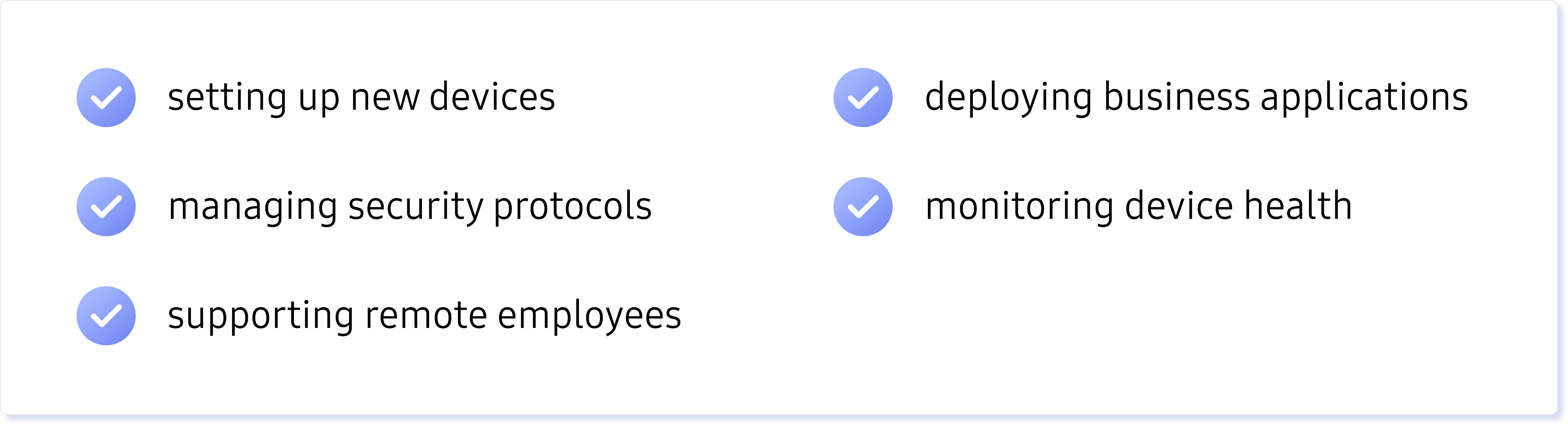 A checklist of everyday mobility tasks that organizations can simplify with Knox Suite.